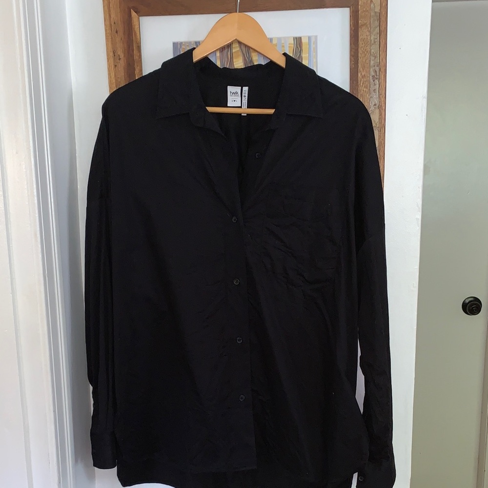 Simons Black Long-Sleeve Button-Down Shirt